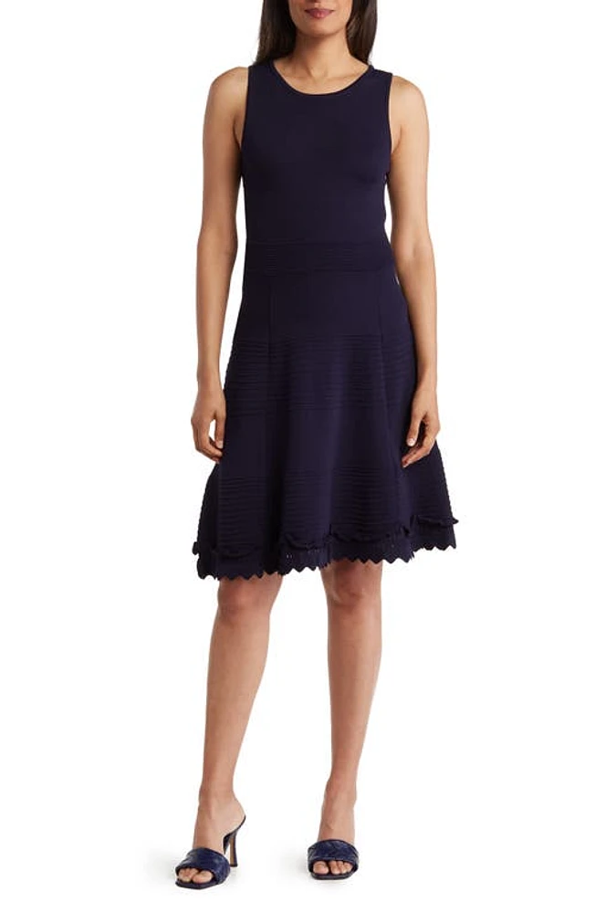 Eliza J Sleeveless A-Line Sweater Dress Navy at Nordstrom,