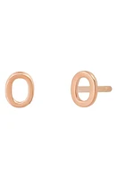 BYCHARI Initial Stud Earrings in 14K Rose Gold-O at Nordstrom