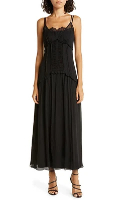 JASON WU Layered Silk Maxi Slipdress in Black at Nordstrom, Size 12