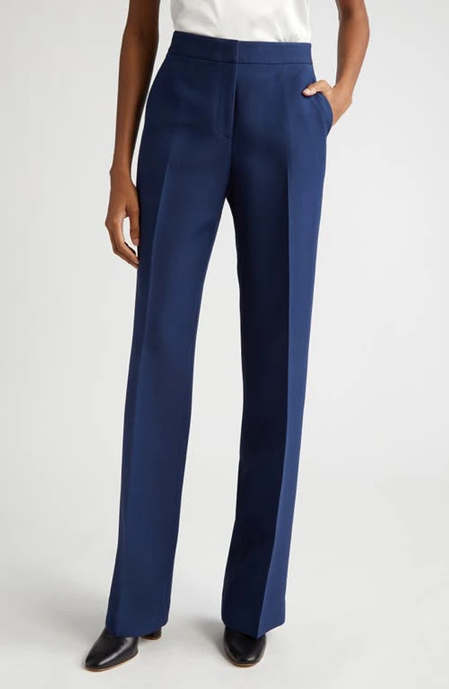 Lafayette 148 New York Gates Wool & Silk Crepe Straight Leg Trousers at