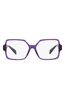 Versace 55mm Square Optical Glasses in Transparent Violet at Nordstrom