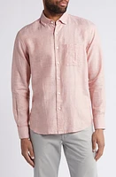 Scott Barber Solid Linen & Lyocell Twill Button-Down Shirt Spice at Nordstrom,