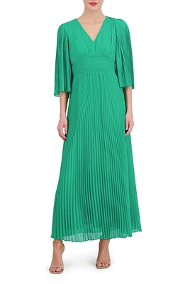 Vince Camuto Pleated Chiffon Maxi Dress Green at Nordstrom,