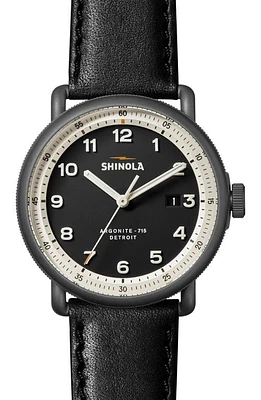 Shinola The Canfield Model C56 Leather Strap Watch