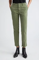 Nili Lotan Jenna Raw Hem Crop Cotton Stretch Twill Pants Camo at Nordstrom,