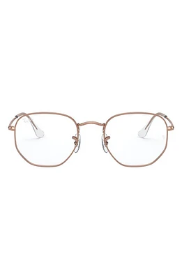 Ray-Ban Unisex 48mm Hexagonal Optical Glasses in Rose Gold at Nordstrom