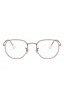 Ray-Ban Unisex 48mm Hexagonal Optical Glasses in Rose Gold at Nordstrom