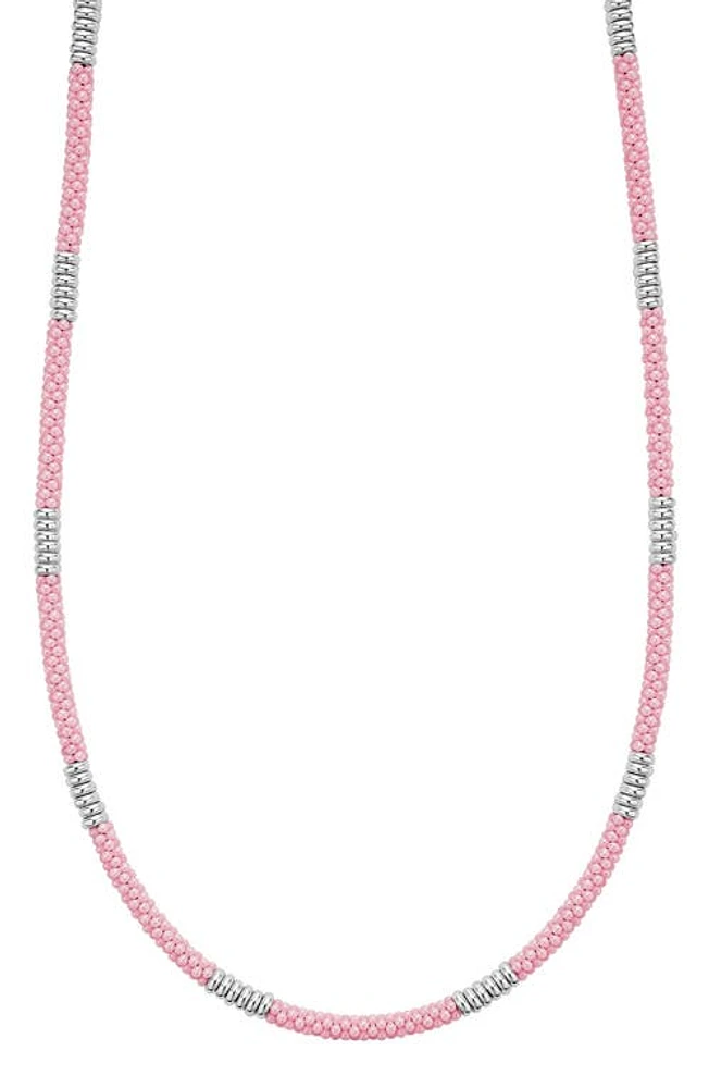 LAGOS Pink Caviar Ceramic Station Necklace at Nordstrom