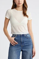 Open Edit Sheer Short Sleeve Top at Nordstrom,