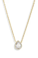 SHYMI Mini Bezel Pendant Necklace in Gold/White/pear Cut at Nordstrom, Size 16