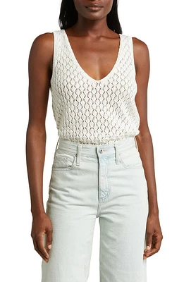 Marine Layer Finley Pointelle Sweater Tank White Linen at Nordstrom,