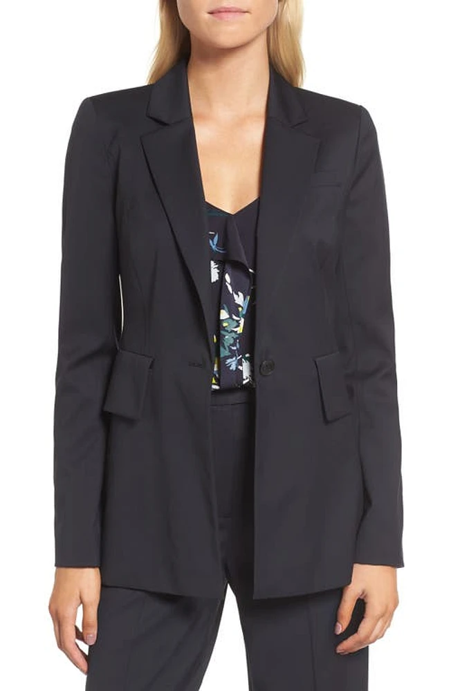 Lewit Square Shoulder Suit Jacket in Navy Night at Nordstrom, Size 8