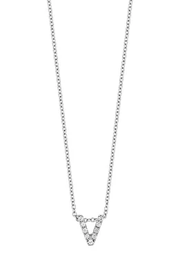 Bony Levy 18k Gold Pavé Diamond Initial Pendant Necklace in Gold - V at Nordstrom