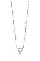 Bony Levy 18k Gold Pavé Diamond Initial Pendant Necklace in Gold - V at Nordstrom