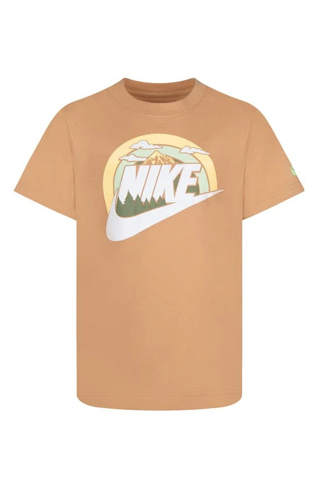 Nike Kids' Wilderness Futura Logo Graphic T-Shirt Amber/Brown at Nordstrom,