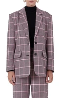 Endless Rose Houndstooth Check Blazer Pink Multi at Nordstrom,