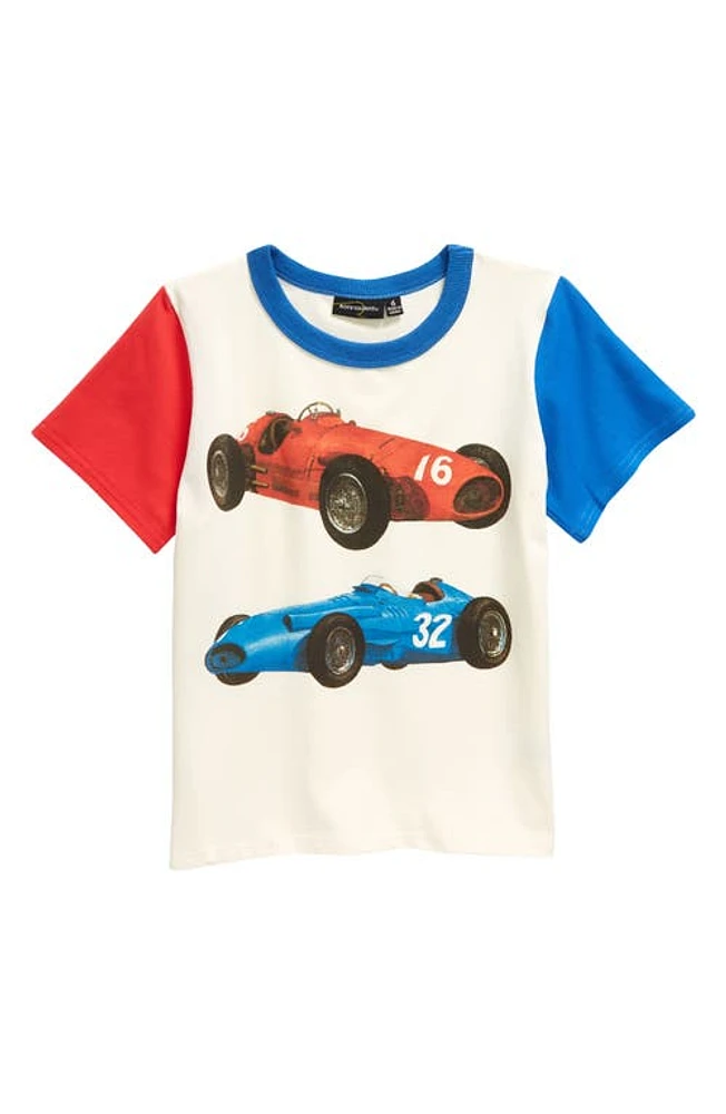 Rock Your Baby Kids' Vintage Racing Stretch Cotton Graphic T-Shirt Cream at Nordstrom,