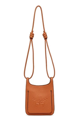 MCM Mini Lauretos Leather Hobo Bag in Cognac at Nordstrom