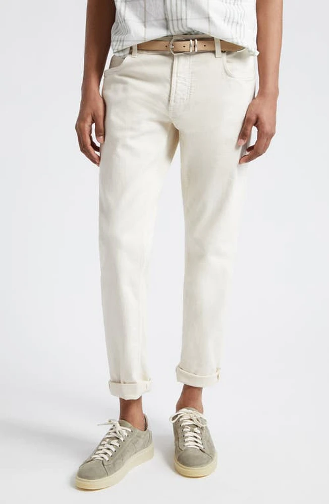 Eleventy Straight Leg Jeans Ivory at Nordstrom,