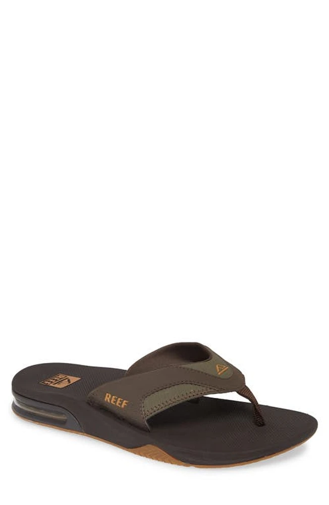 Reef Fanning Low Flip Flop Black/Olive at Nordstrom,