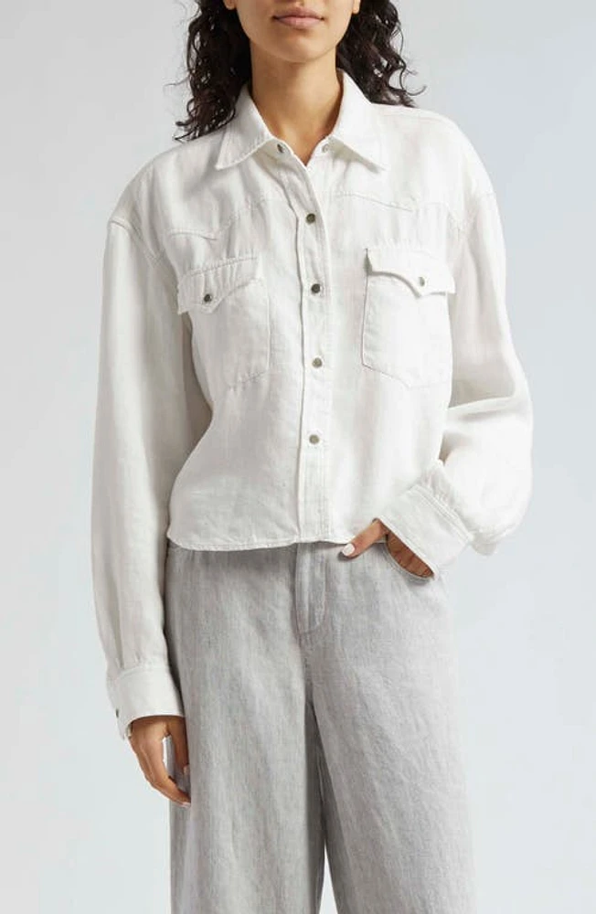 TWP Cropped OG Denim Jacket White at Nordstrom,