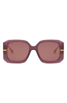 'Fendigraphy 55mm Geometric Sunglasses in Shiny Violet /Bordeaux at Nordstrom