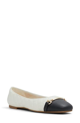 ALDO Leanne Bit Ballet Flat in White/Black at Nordstrom, Size 8.5