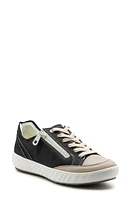 ara Aurora Zip Sneaker Beige/black Leather at Nordstrom,