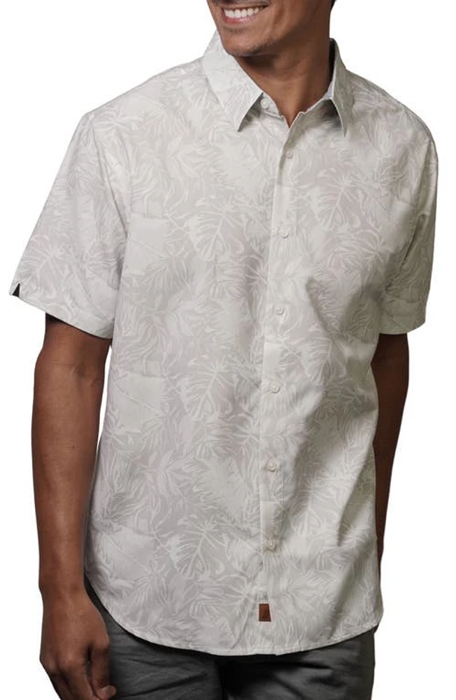 Fundamental Coast Eco Jungle Short Sleeve Button-Up Shirt Birch at Nordstrom,