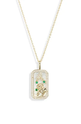 Melinda Maria Zodiac Pendant Necklace in Gold-Leo at Nordstrom