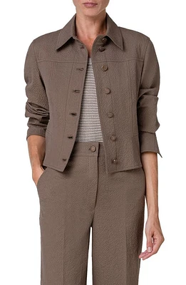 Akris punto Crop Seersucker Jacket Nutmeg at Nordstrom,