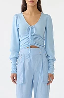 GSTQ Drawstring Ruched Rib Top at Nordstrom,