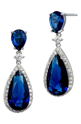 SAVVY CIE JEWELS Double Teardrop Earrings in Blue at Nordstrom