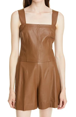 Vince Square Neck Leather Tank Top in Fawn-Fawn at Nordstrom, Size 8