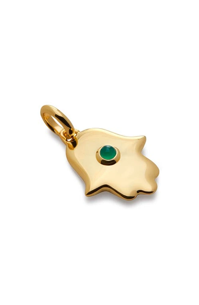 Monica Vinader Hamsa Pendant in 18Ct Gold Vermeil /Green Onyx at Nordstrom