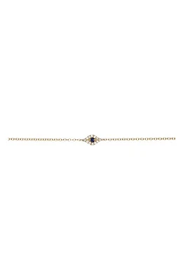 EF Collection Diamond & Sapphire Evil Eye Chain Bracelet in Yellow Gold at Nordstrom