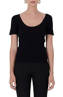 Endless Rose Short Sleeve Ribbed Sweater at Nordstrom,