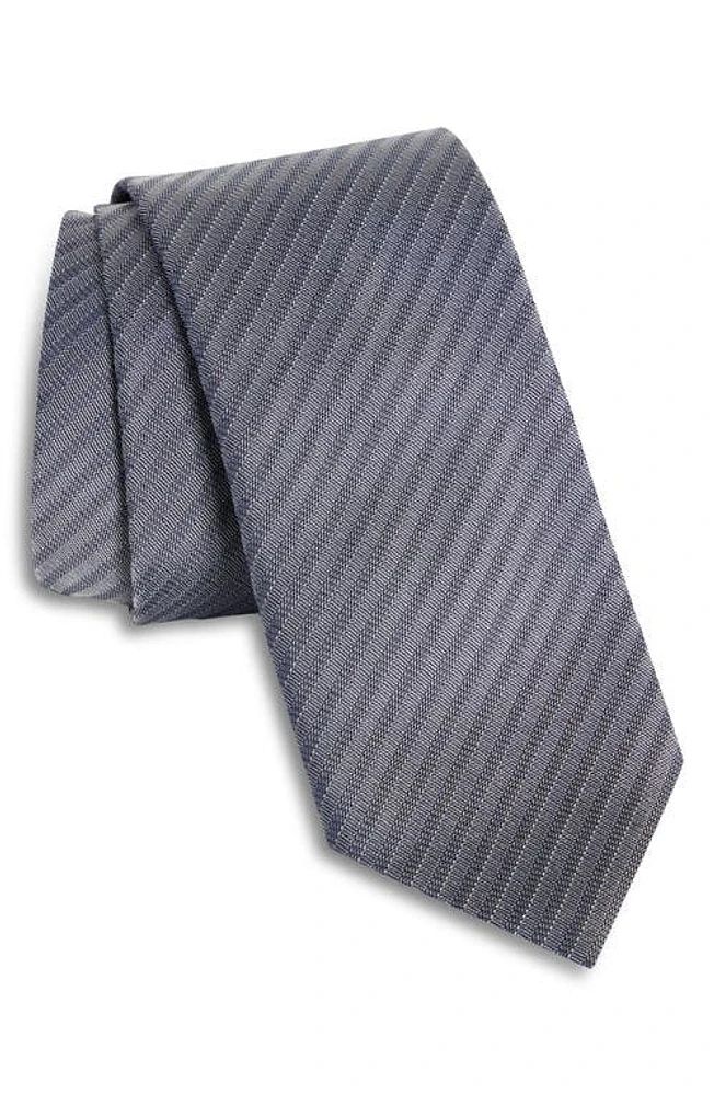 ZEGNA TIES Textured Stripe Silk Tie in Navy at Nordstrom