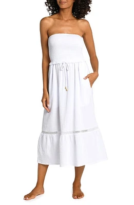 La Blanca Seaside Strapless Cotton Gauze Cover-Up Dress at Nordstrom,