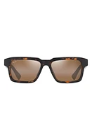 Maui Jim Kahiko 53mm PolarizedPlus2 Gradient Square Sunglasses in Matte Dark Havana at Nordstrom