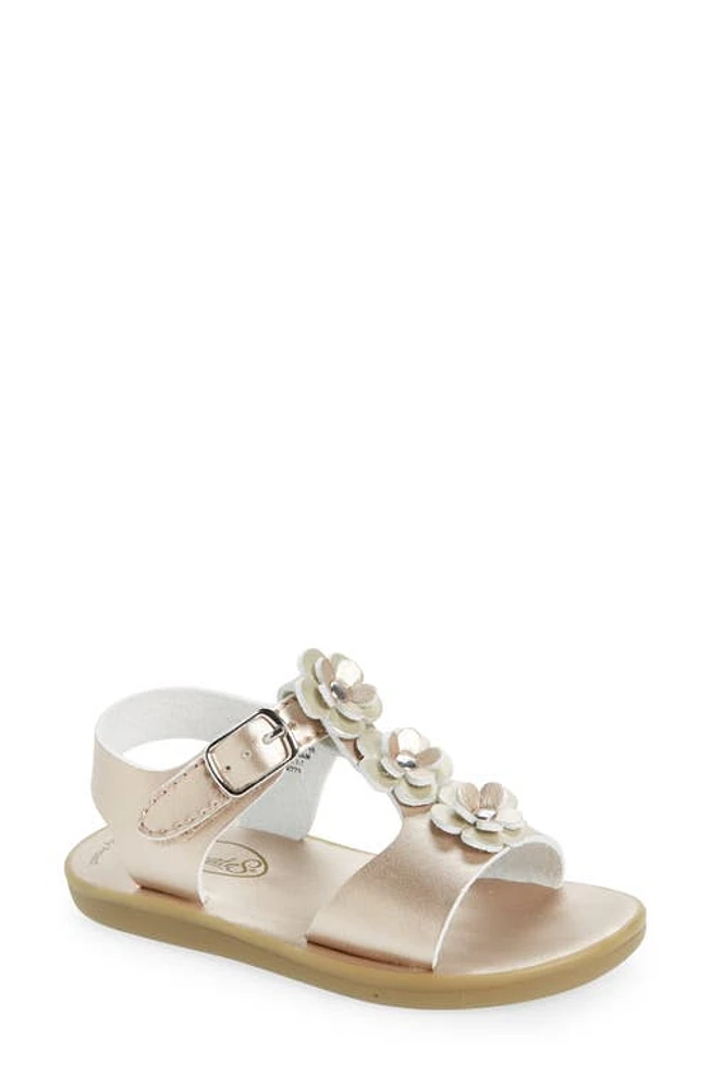 Footmates Jasmine Metallic Flower Waterproof Sandal Rose Gold Micro at Nordstrom, M