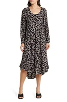 Masai Copenhagen Noculla Long Sleeve Shift Midi Dress Steel Grey at Nordstrom,