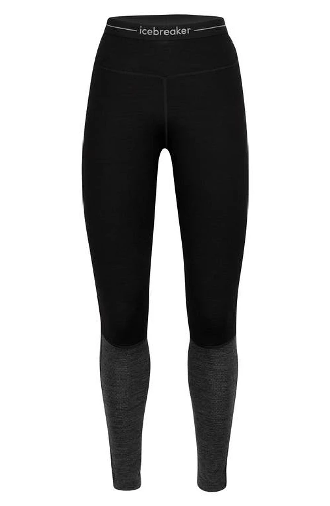 Icebreaker 260 ZoneKnit Merino Wool Leggings Black/Jet Heather at Nordstrom,