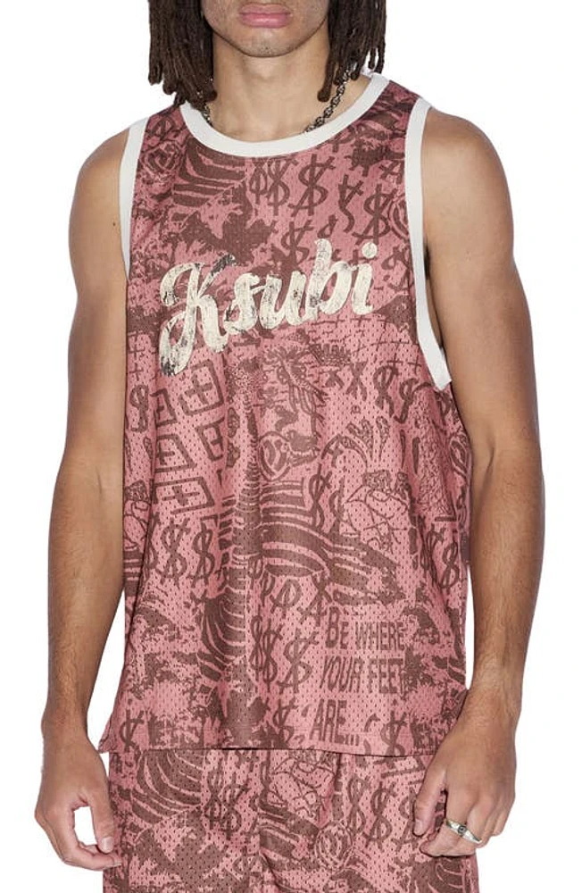 Ksubi Mills Ikon Mesh Tank Pink at Nordstrom,