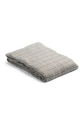 PIGLET IN BED Check Linen Fitted Sheet in Laurel Green Check at Nordstrom