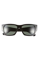 Ray-Ban Carlos 56mm Polarized Rectangular Sunglasses in Black at Nordstrom