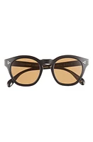 Oliver Peoples Boudreau La 48mm Round Sunglasses in Black at Nordstrom