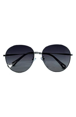 Bluestone Sunshields Love 53mm Polarized Round Sunglasses in Chrome/gray at Nordstrom