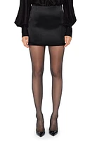 FRAME Satin Miniskirt in Noir at Nordstrom, Size 0