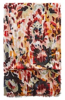 MANGO Ikat Print Scarf in Red Multi Print at Nordstrom